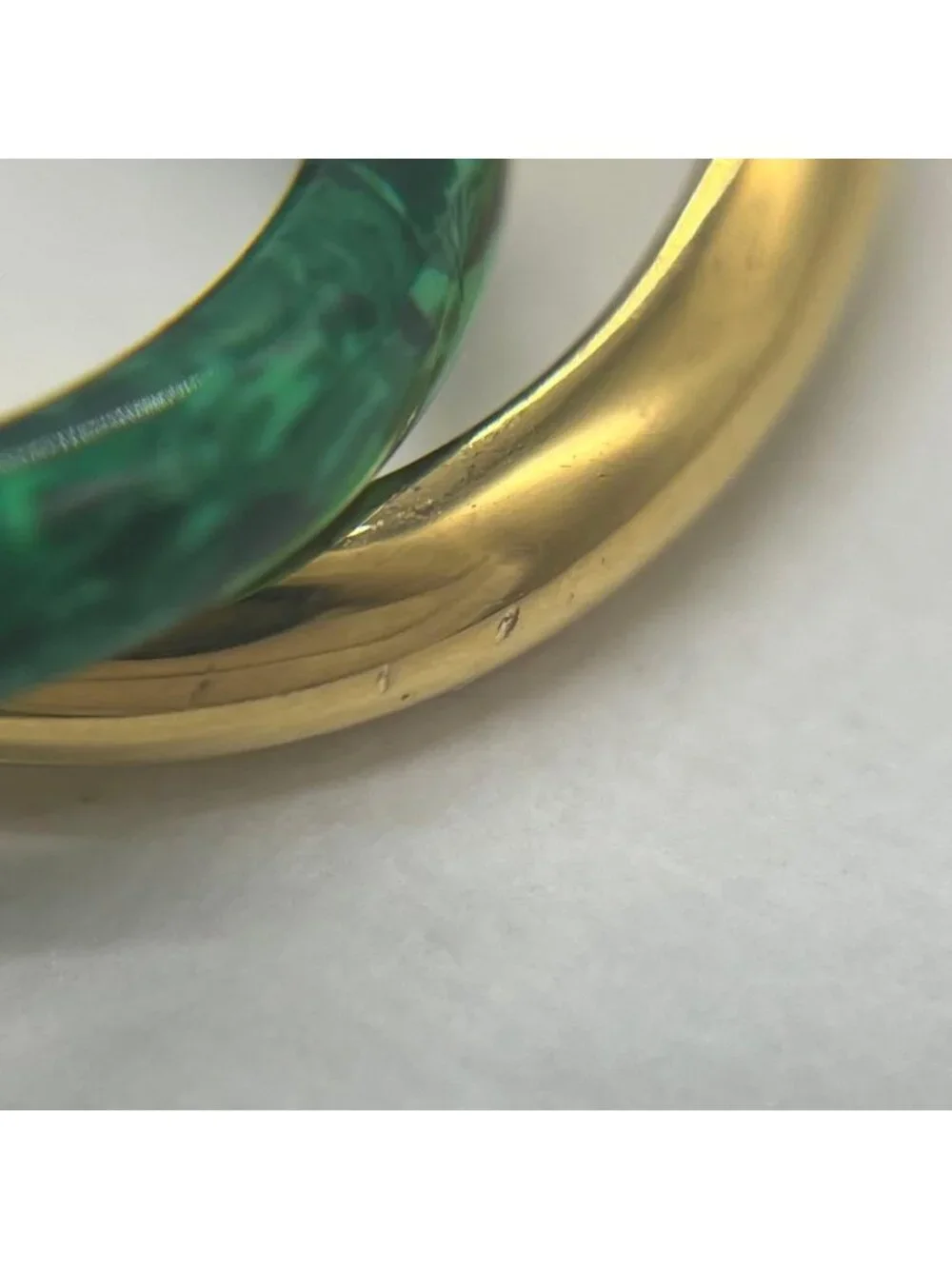 Bottega Veneta Interlocking Double Ring Malachite